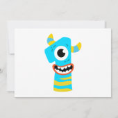 Monster Boys 1. Geburtstag Party Foto Einladung (Rückseite)