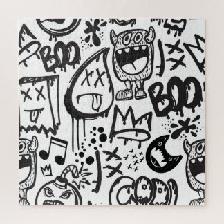 Monster Boys: Handgezeichnetes Muster Puzzle