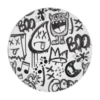 Monster Boys: Handgezeichnetes Muster Schneidebrett