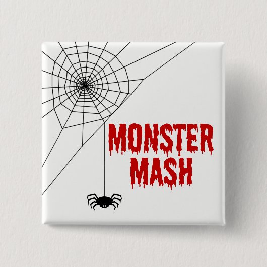 Monster-Brei-Halloween-Spinnen-Netz Button (Vorderseite)