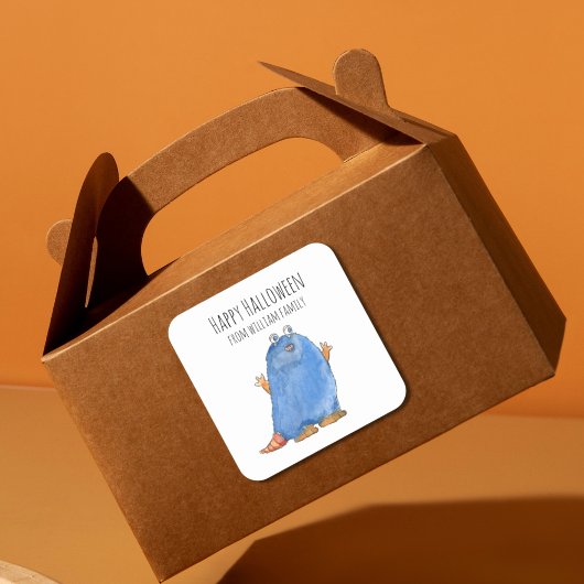 Monster Candy Happy Halloween Quadratischer Aufkleber