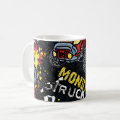 Monster Car: Abstraktes kindisch Muster Kaffeetasse (Vorderseite Links)