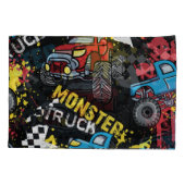 Monster Car: Abstraktes kindisch Muster Kissenbezug (Rückseite)