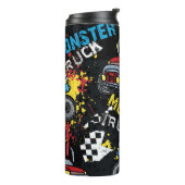 Monster Car: Abstraktes kindisch Muster Thermosbecher (Nach links gedreht)