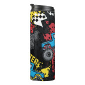 Monster Car: Abstraktes kindisch Muster Thermosbecher (Nach rechts gedreht)