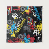 Monster Car: Abstraktes kindisch Muster Wandteppich (Vorderseite (Horizontal))