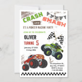 Monster Car Truck Kindergeburtstag Magnetkarte Magneteinladung (Vorderseite)