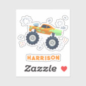 Monster Car Trucks Personalisierter Name Aufkleber (Blatt)