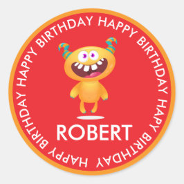 Monster Cartoon Funny Monster Art Laptops Bottles Runder Aufkleber