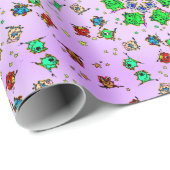 Monster-Cartoon-Geschenkpapier Geschenkpapier (Rolleneckpunkt)