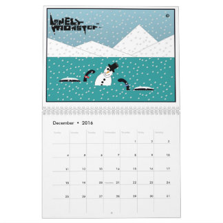 Monster-Cartoon-Kalender (zwei Seiten) Kalender