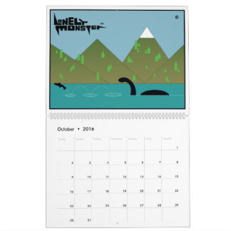 Monster-Cartoon-Kalender (zwei Seiten) Kalender