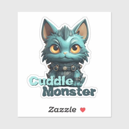 Monster Cat Sticker - "Cuddle Monster" (Blatt)