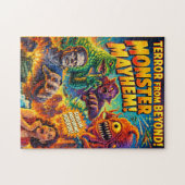 Monster-Chaos Retro Vintage Horror Puzzle (Horizontal)