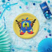 Monster Character Owl Bird Animated Dinner Plate Pappteller (Party)