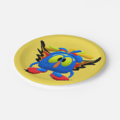 Monster Character Owl Bird Animated Dinner Plate Pappteller (Schrägansicht)
