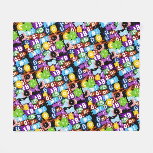 Monster Collage Fleece Blanket (Vorderseite (Horizontal))