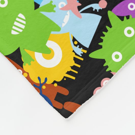 Monster Collage Fleece Blanket (Ecke)