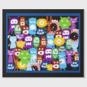Monster Collage Wrapping Paper Geschenkpapier (Flach)