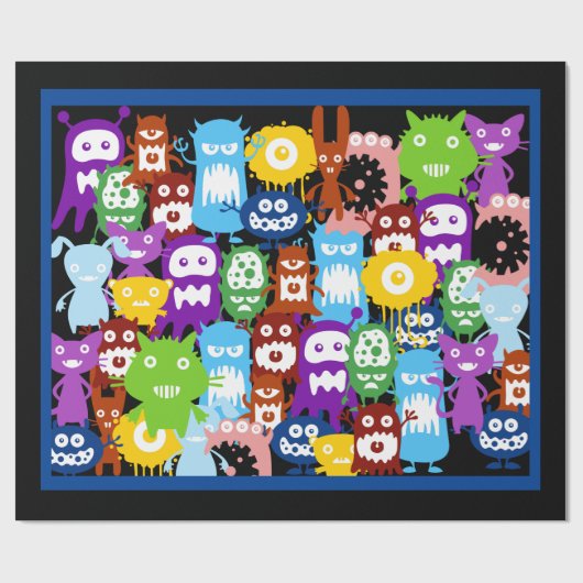 Monster Collage Wrapping Paper Geschenkpapier (Flach)