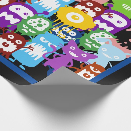 Monster Collage Wrapping Paper Geschenkpapier (Ecke)
