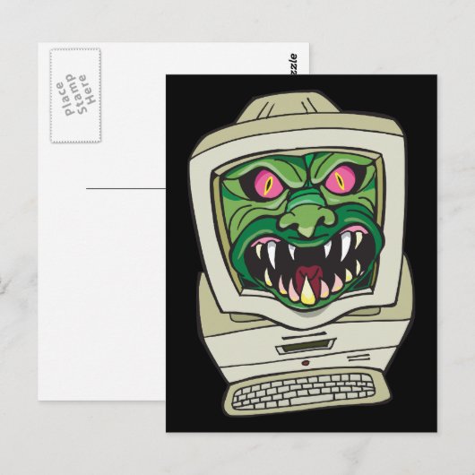 Monster Computer Postkarte (Vorne/Hinten)