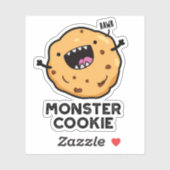 Monster Cookie Funny Food Puff Aufkleber (Blatt)