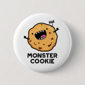 Monster Cookie Funny Food Puff Button (Vorderseite)