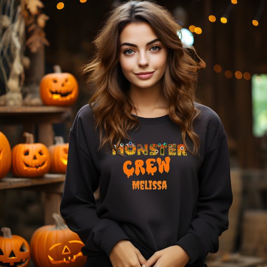 Monster Crew Individuelle Name Halloween Sweatshirt