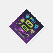 Monster Dance Party Geburtstag | Neon Boogie Serviette (Ecke)