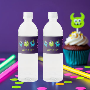 Monster Dance Party Geburtstag Wasserflaschenetikett