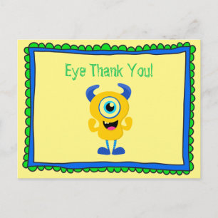 Monster Danke Postkarte
