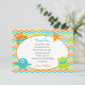 Monster danken Ihnen Mitteilungskarten (Stehend Vorderseite)