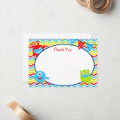 Monster Dankeschön Mitteilungskarte (Vorderseite/Rückseite Beispiel)