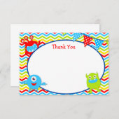 Monster Dankeschön Mitteilungskarte (Vorne/Hinten)