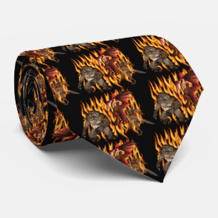Monster Demon Gremlin Flames Halloween Krawatte