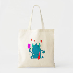Monster der niedlichen blauen Liebe Tragetasche