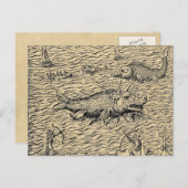 Monster des Narwals und des Mittelalters Postkarte (Vorne/Hinten)