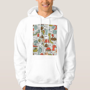 Monster des niedlichen Cartoon: Nahtloser Hintergr Hoodie
