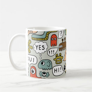 Monster des niedlichen Cartoon: Nahtloser Hintergr Kaffeetasse
