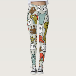 Monster des niedlichen Cartoon: Nahtloser Hintergr Leggings
