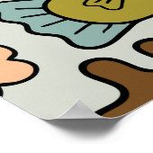 Monster des niedlichen Cartoon: Nahtloser Hintergr Poster (Ecke)