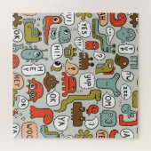 Monster des niedlichen Cartoon: Nahtloser Hintergr Puzzle (Horizontal)