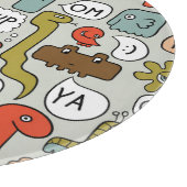 Monster des niedlichen Cartoon: Nahtloser Hintergr Schneidebrett (Ecke)