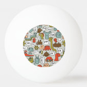 Monster des niedlichen Cartoon: Nahtloser Hintergr Tischtennisball (Rückseite)