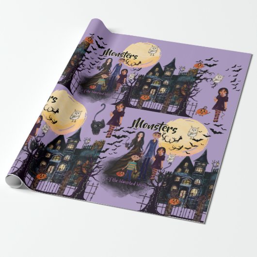 Monster des Spuk Hauses Geschenkpapier (Ungerollt)