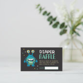 Monster Diaper Raffle Ticket (Junge) Begleitkarte (Stehend Vorderseite)