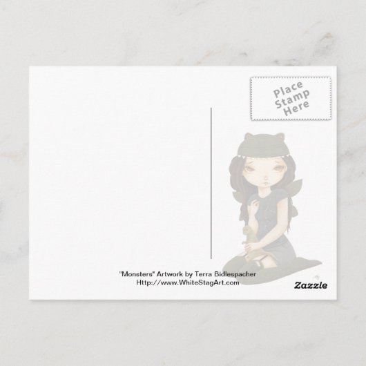 Monster - Dinosaurier-Märchen Postkarte (Rückseite)