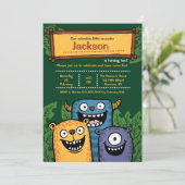 Monster drei Einladung (Stehend Vorderseite)
