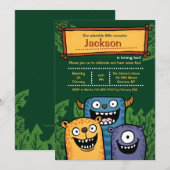 Monster drei Einladung (Vorne/Hinten)